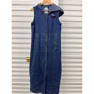 Harvé Benard Denim Sleeveless Hooded Dress